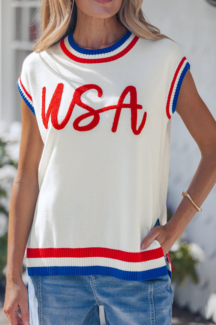 Peyton Trim Short Sleeve Sweater