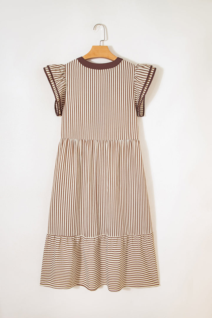 Makenzie Contrast Trim Midi Dress