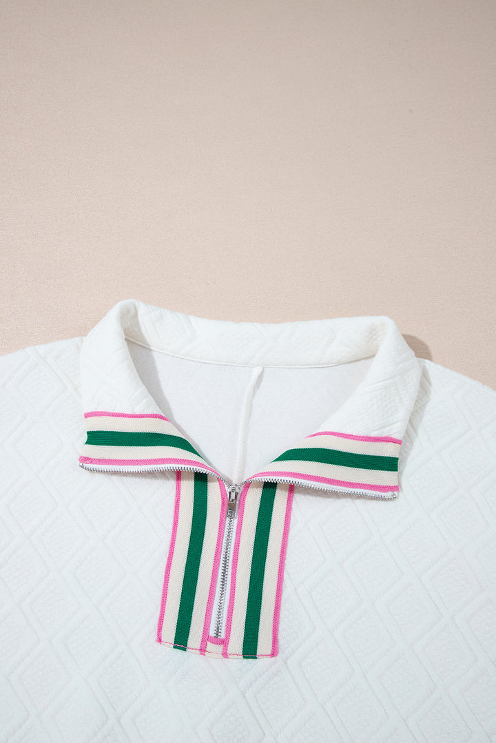 Kami Striped Collar Textured Blouse