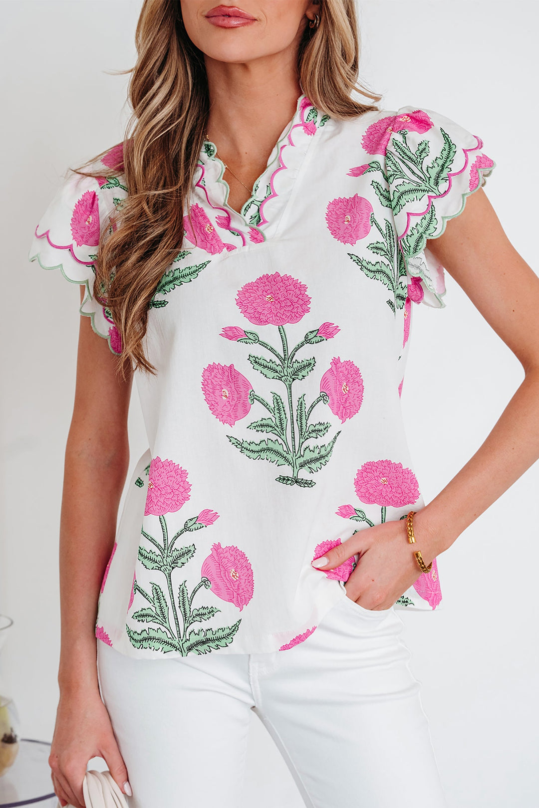 Mariah Detail Short Sleeve Blouse