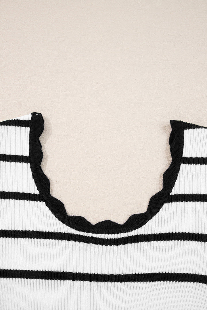 Sutton Striped Ribbed Slim Sweater