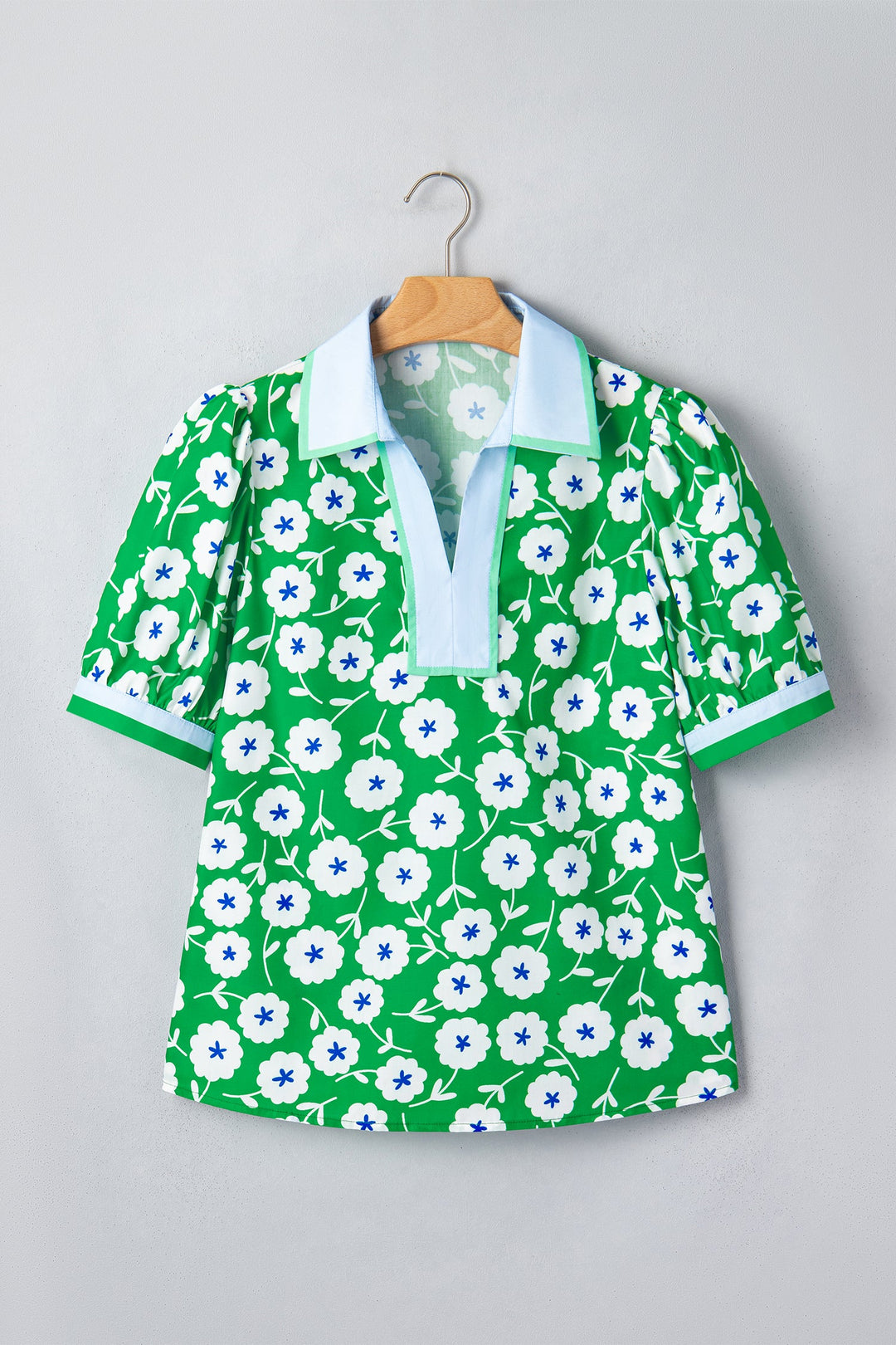 Antonella Collar Short Sleeve Blouse