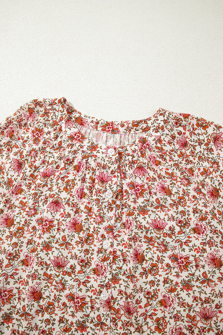 Carter Notched Puff Sleeve Blouse