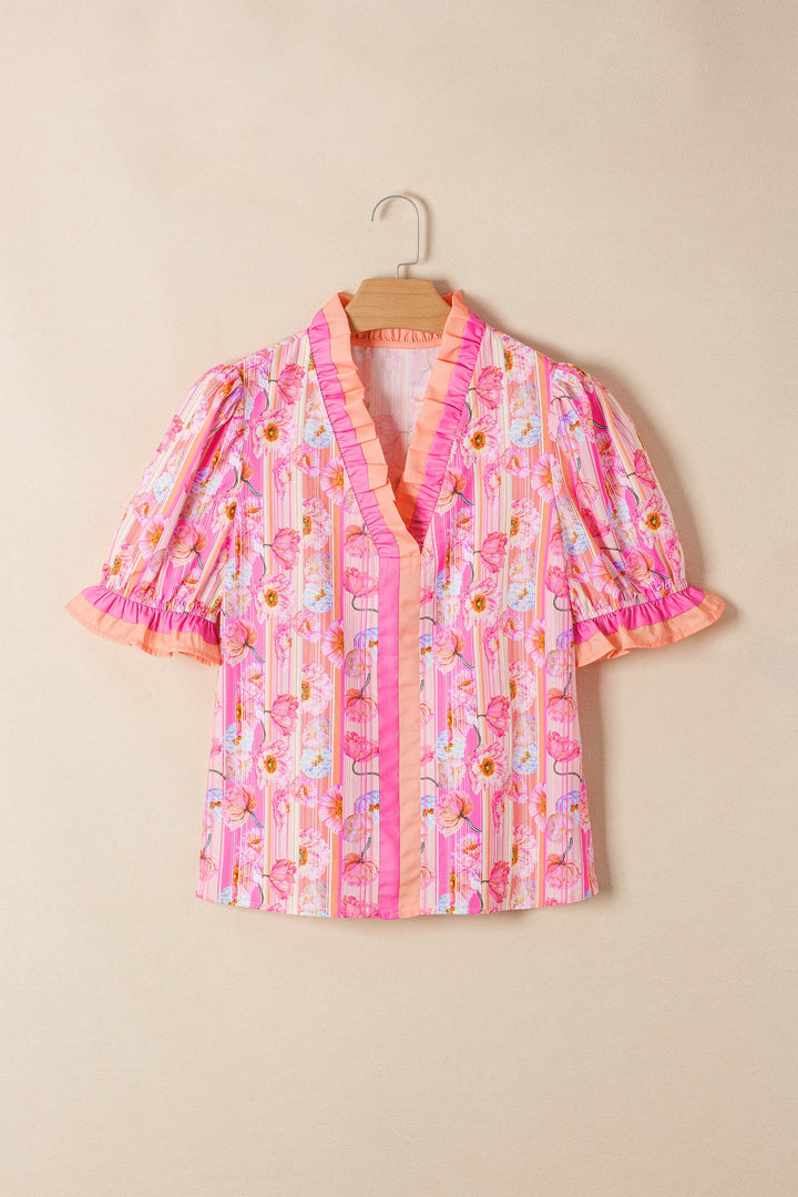 Danna Trim Short Sleeve Blouse