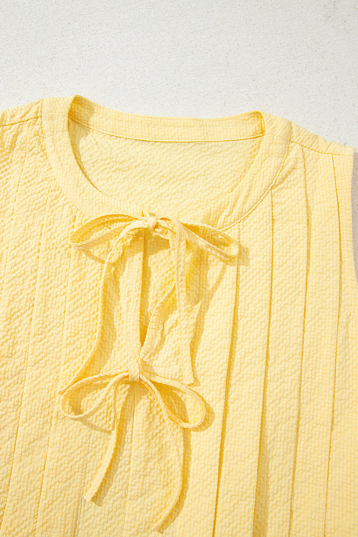 Kenzie Notched Pleated Tank Top