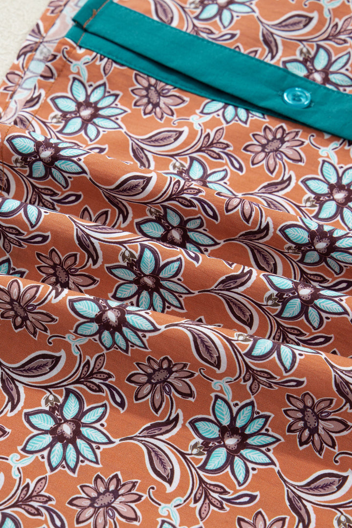 Alia Floral Contrast Collared Shirt