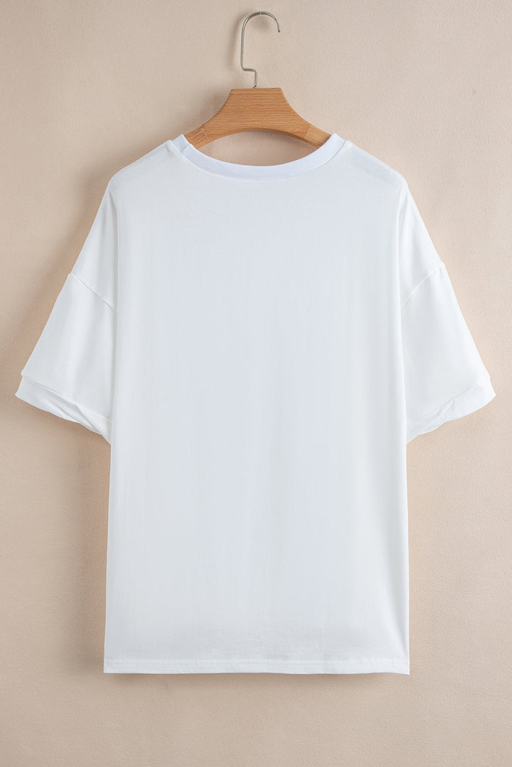 Ayra Loose Half Sleeve Hi Low Hem Top
