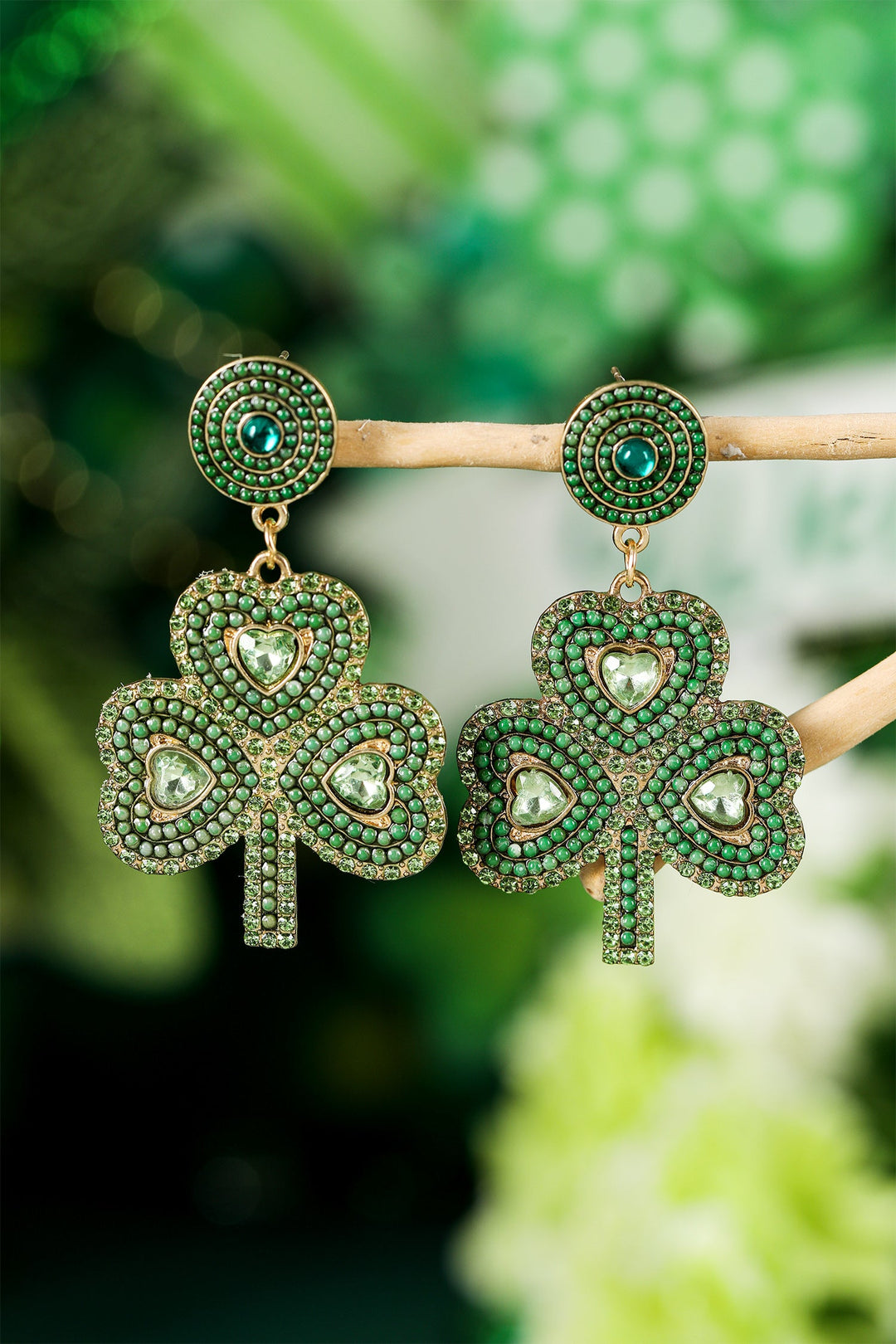 Remington Retro Beaded Clover Earrings