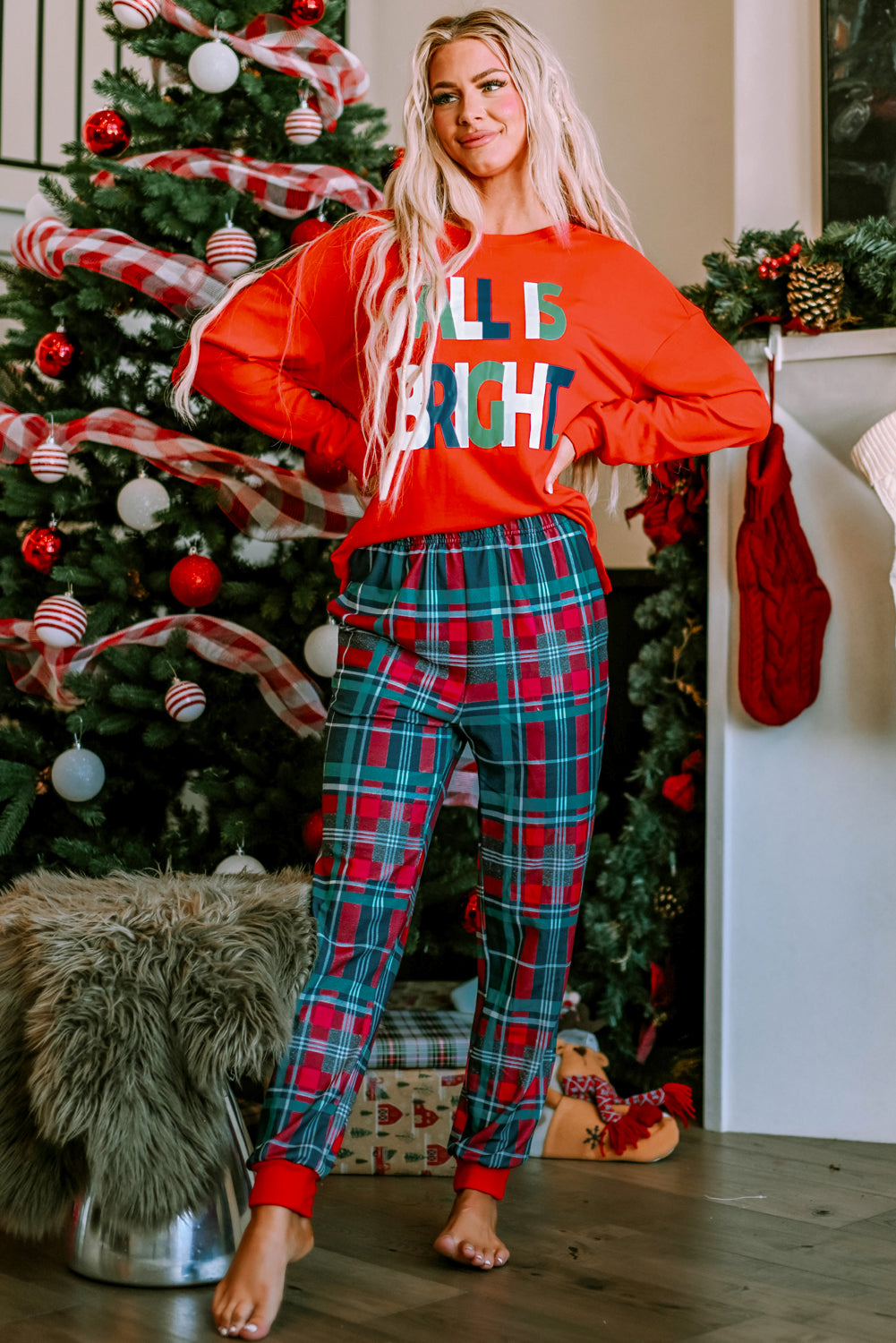 Eleanor Christmas Plaid Pajamas Set
