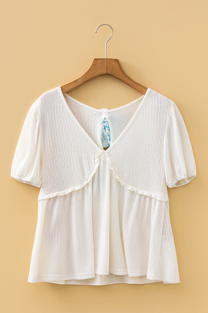 Lilliana Bubble Sleeve Peplum Top