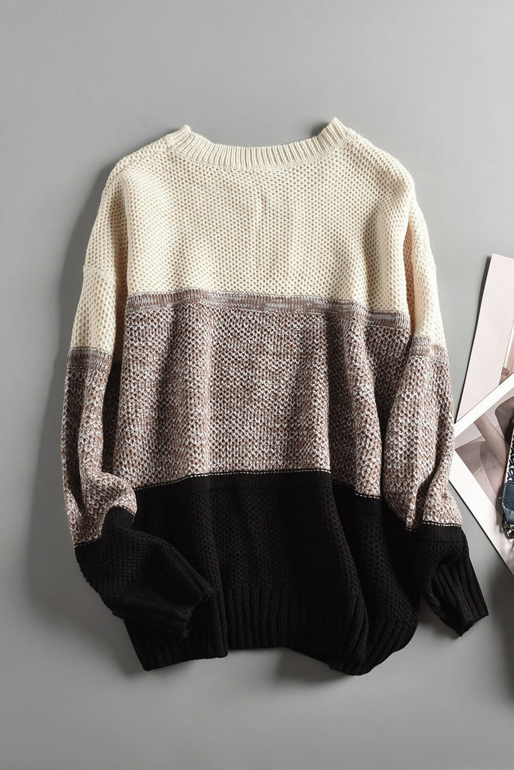 Jianna Netted Texture Pullover Sweater