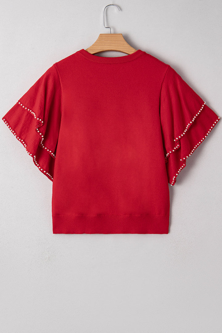 Madilynn Ruffle Short Sleeve Sweater