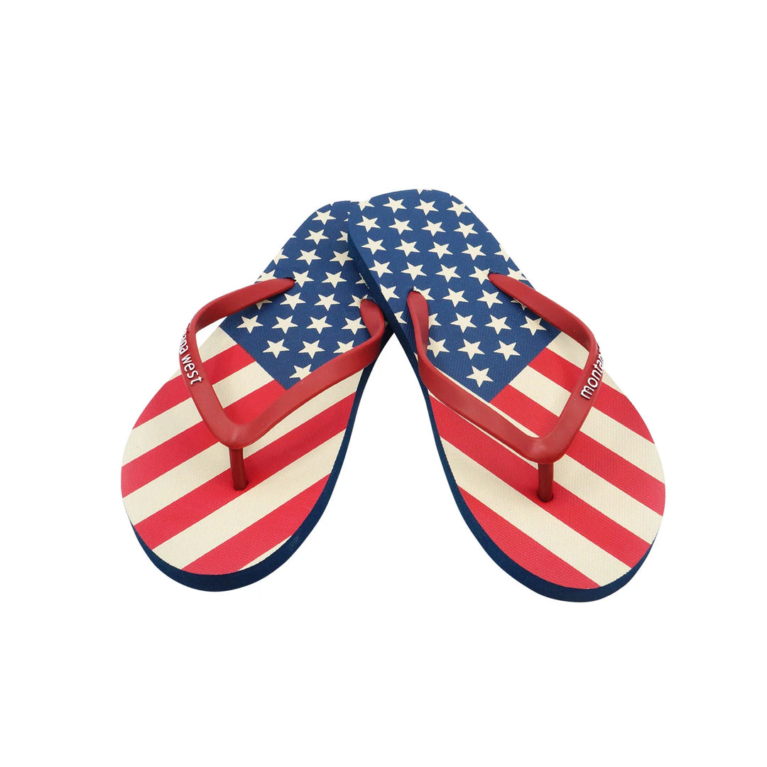 American Pride Women's Thin Flip Flops