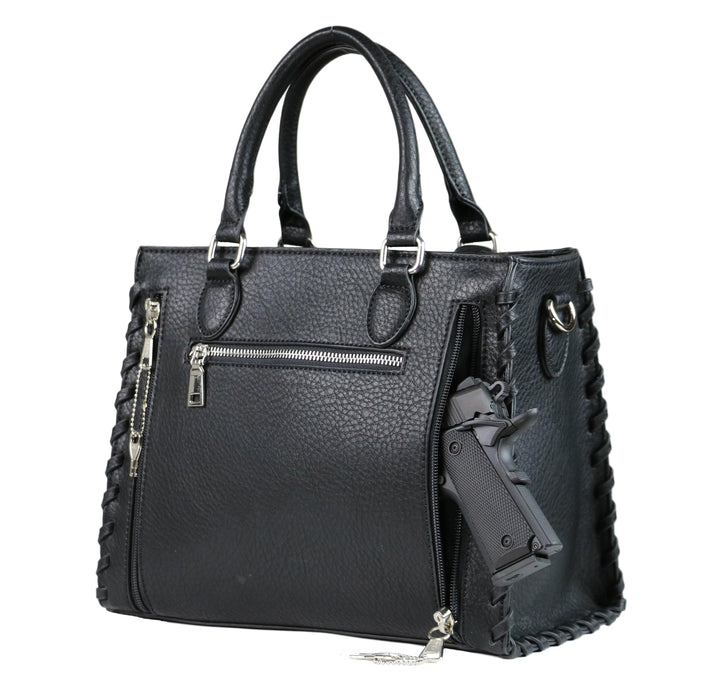 Concealed Carry Crossbody Ann Satchel for Women — Leather CCW Satchel with YKK Zipper and Adjustable Strap