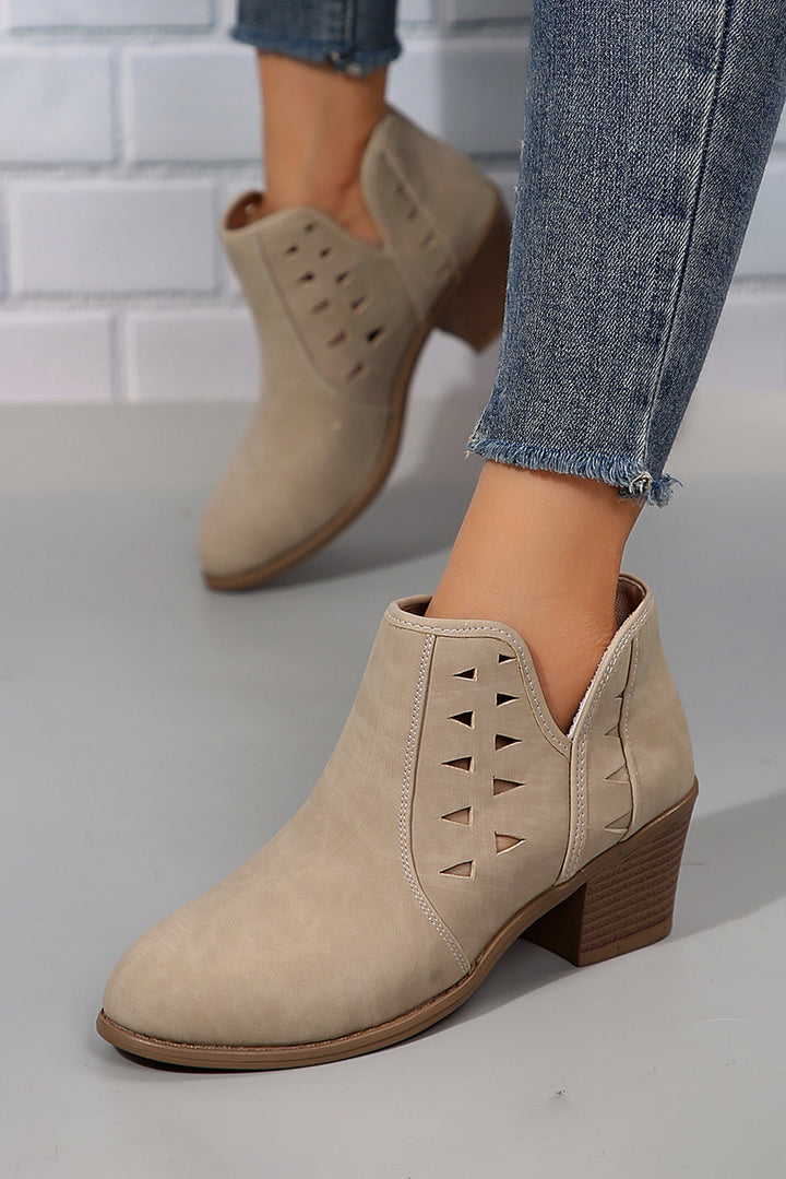 Quinn Cut Out Suede Ankle Boots