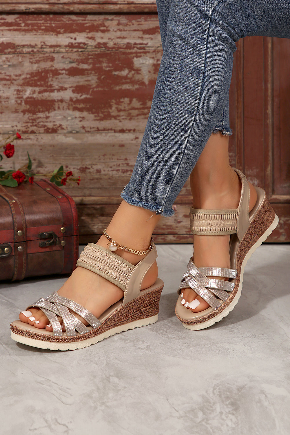 Violet Criss Cross Platform Sandals