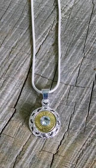 9mm Luger Bullet Filigree Necklace