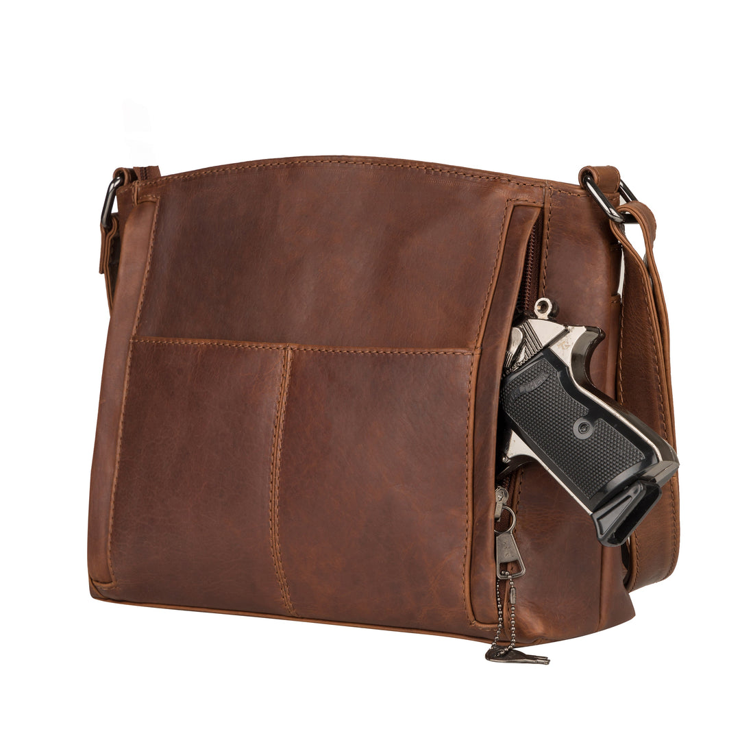 Concealed Carry Brynn Leather Crossbody by Lady Conceal