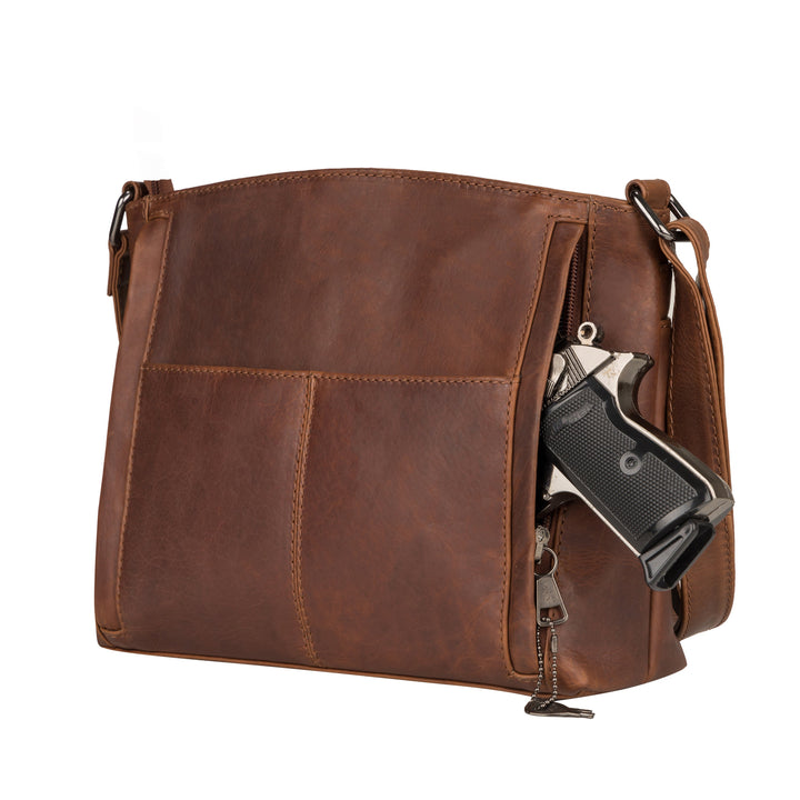 Concealed Carry Brynn Leather Crossbody by Lady Conceal
