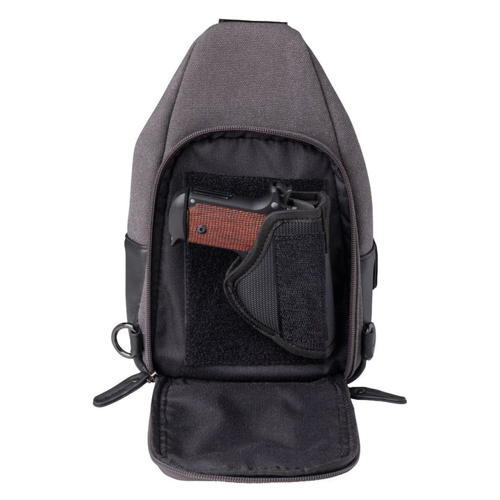 Concealed Carry Indie Canvas Sling by DS Conceal — Unisex CCW Sling Bag with Fast-Access Compartment & Universal Holster