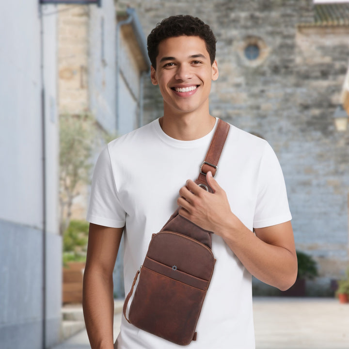 Concealed Carry Unisex Dakota Leather Sling by Lady Conceal