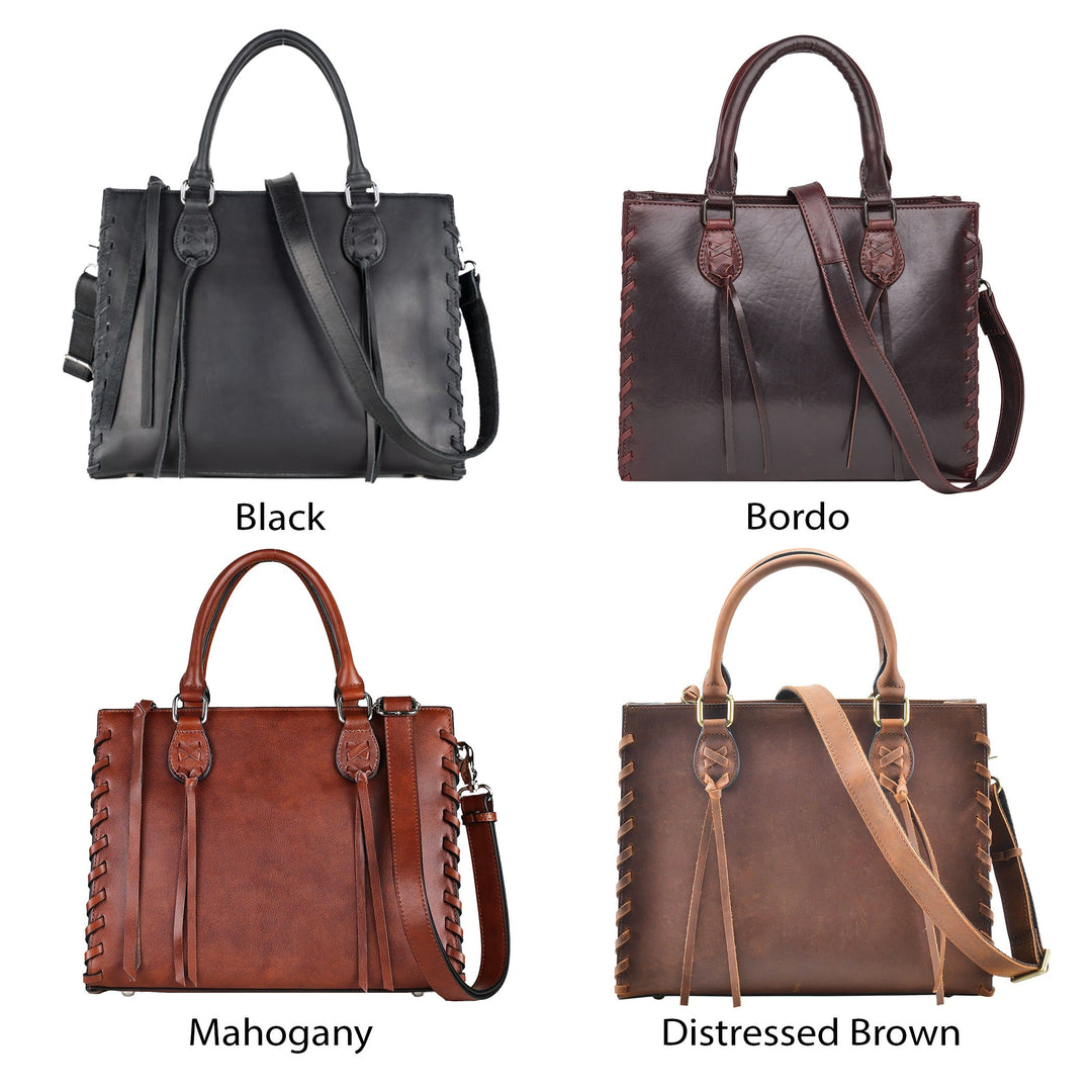 Concealed Carry Emma Leather Satchel by Lady Conceal