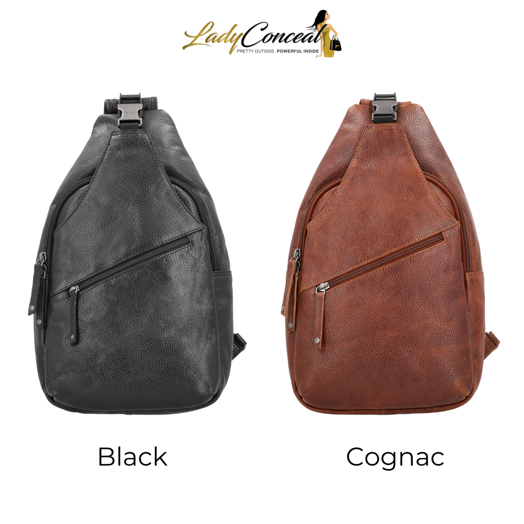 Concealed Carry Unisex Grayson Buffalo Leather Sling by Lady Conceal