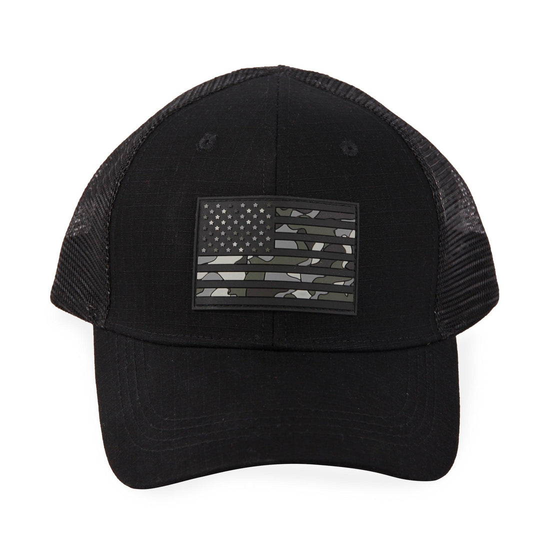 American Flag-Camo PVC Trucker Mesh Hat