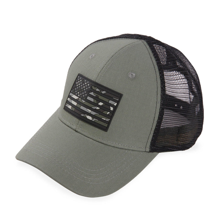American Flag-Camo PVC Trucker Mesh Hat
