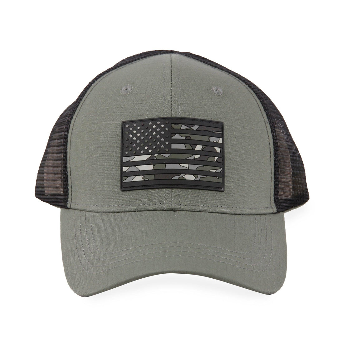 American Flag-Camo PVC Trucker Mesh Hat