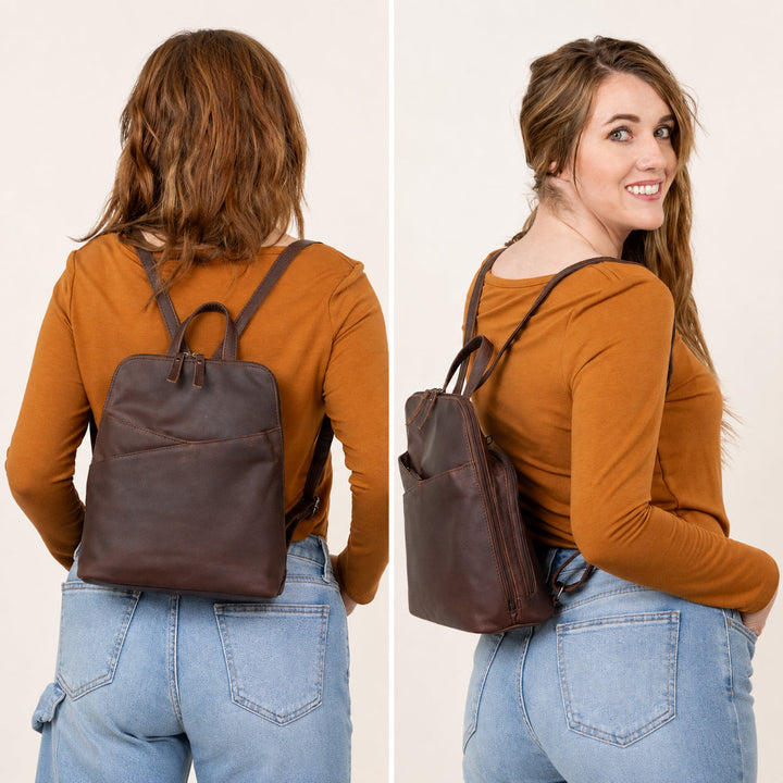 Concealed Carry Jayden Leather Backpack by Lady Conceal
