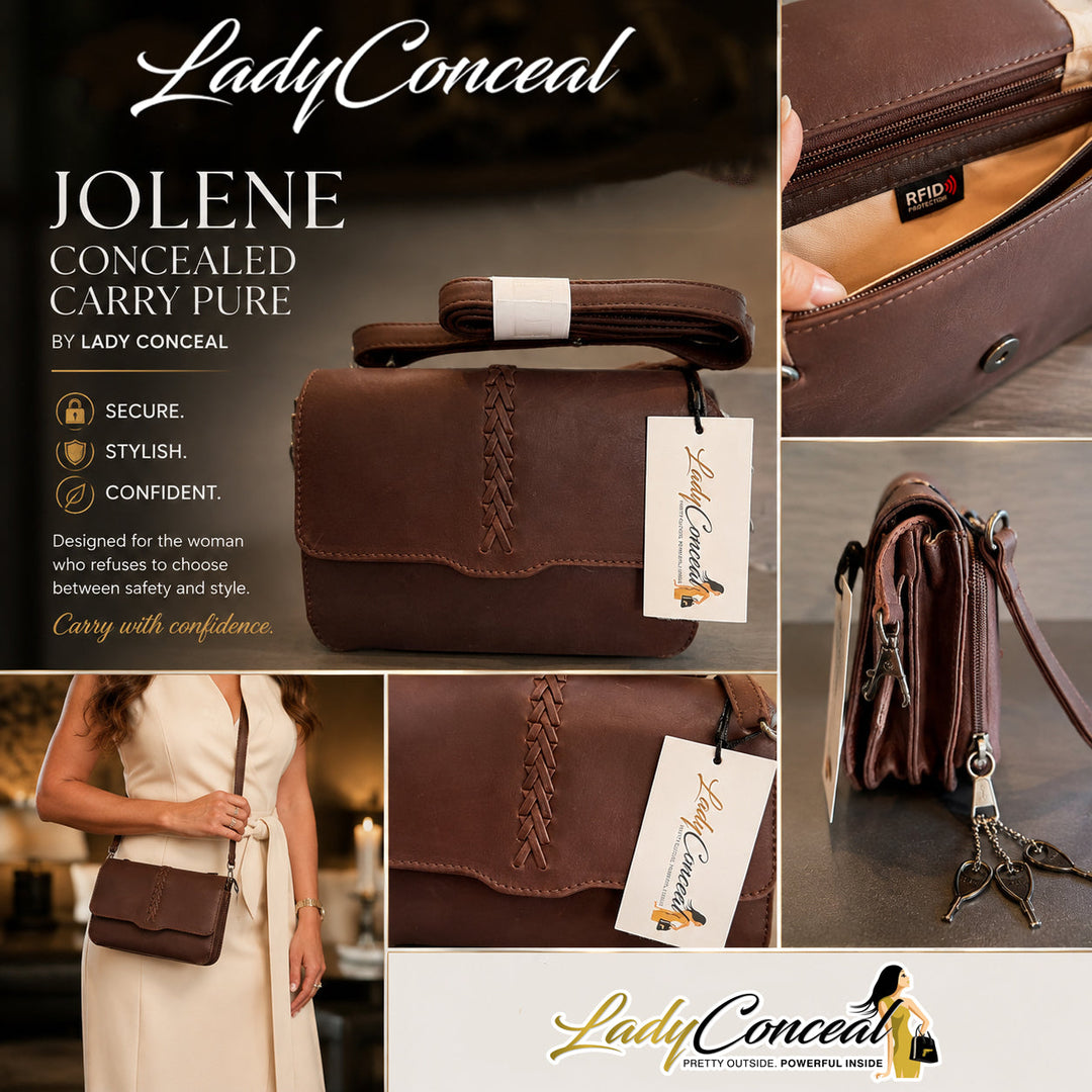 Concealed Carry Jolene Leather Crossbody Organizer by Lady Conceal