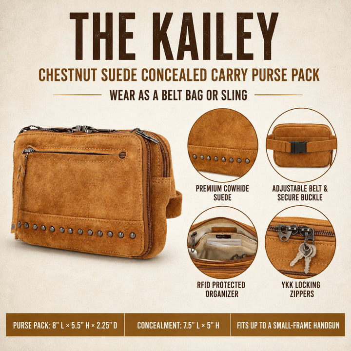 Concealed Carry Kailey Leather Fanny Pack/Sling by Lady Conceal