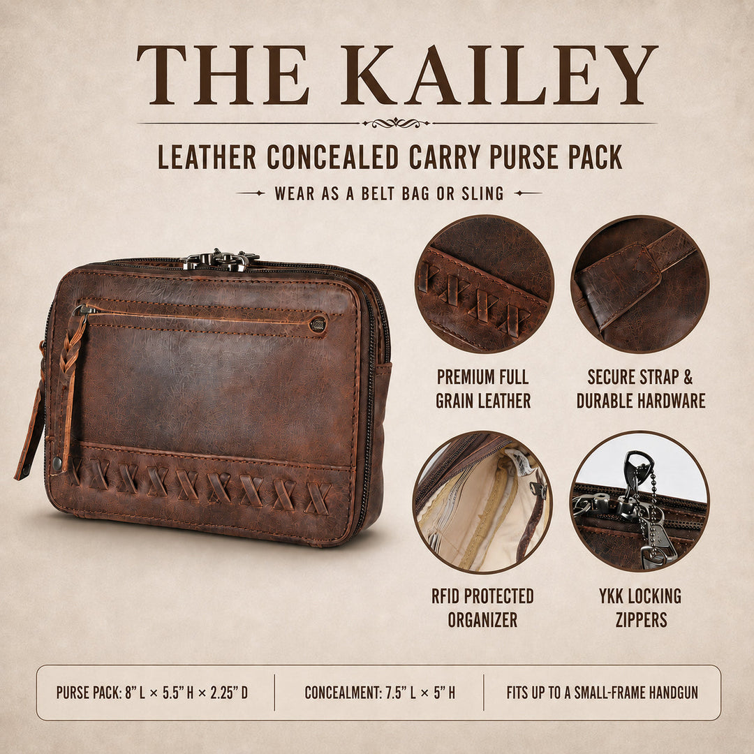 Concealed Carry Kailey Leather Fanny Pack/Sling by Lady Conceal