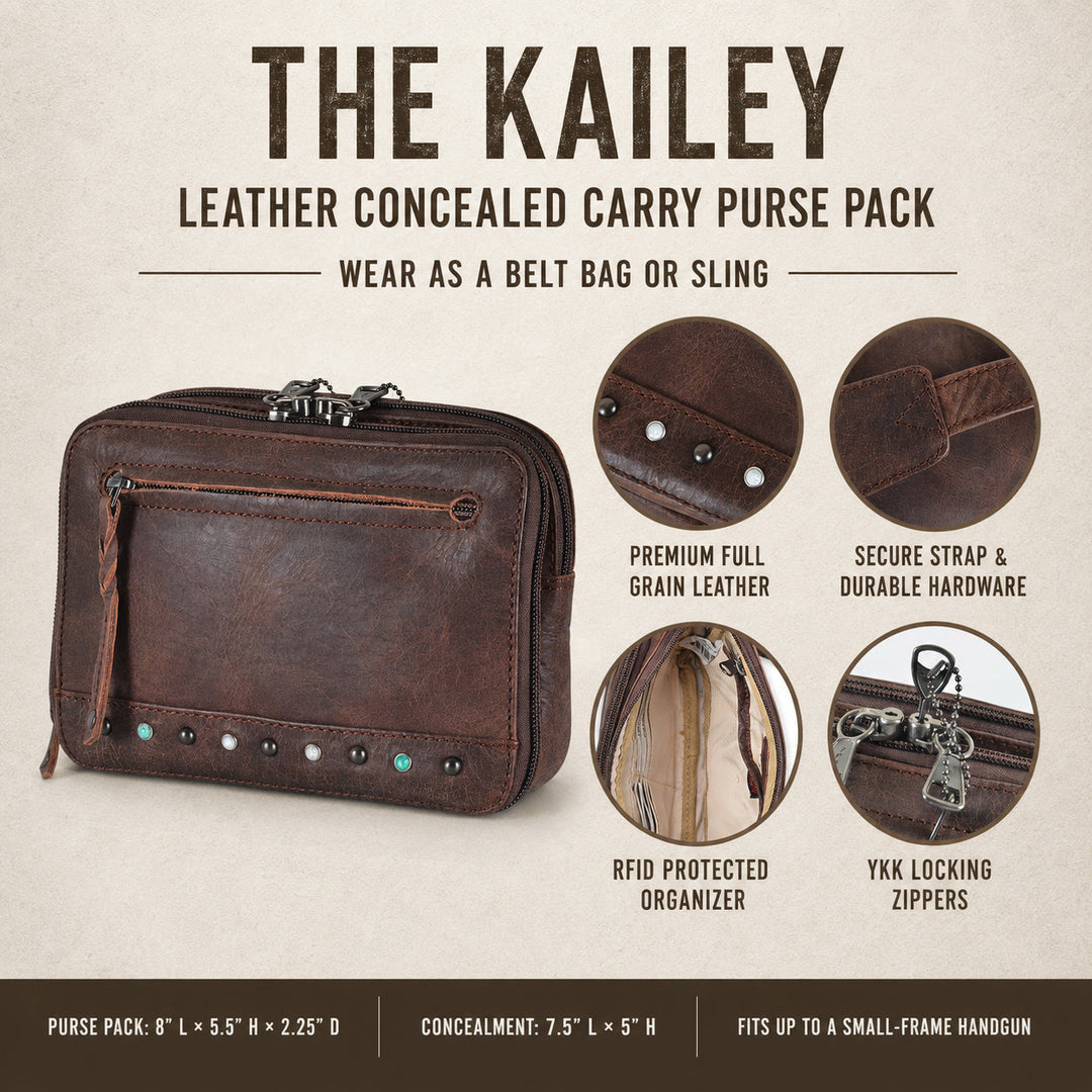 Concealed Carry Kailey Leather Fanny Pack/Sling by Lady Conceal