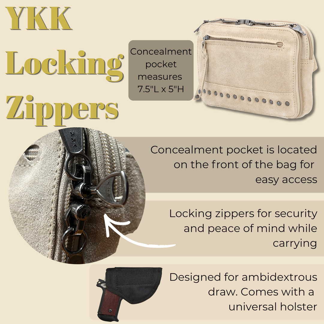 Concealed Carry Kailey Leather Fanny Pack/Sling by Lady Conceal