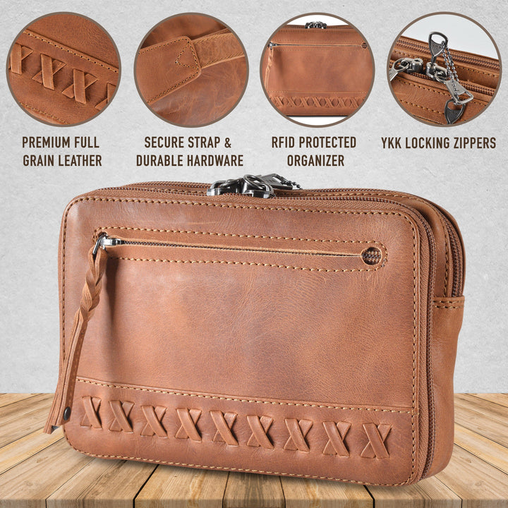 Concealed Carry Kailey Leather Fanny Pack/Sling by Lady Conceal
