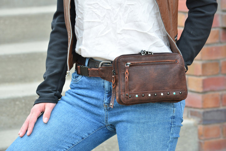 Concealed Carry Kailey Leather Fanny Pack/Sling by Lady Conceal