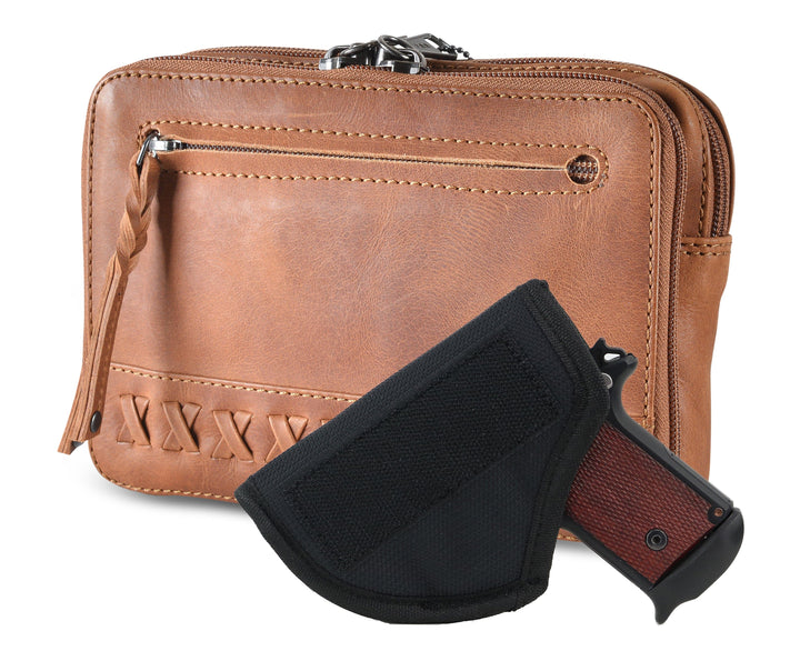 Concealed Carry Kailey Leather Fanny Pack/Sling by Lady Conceal