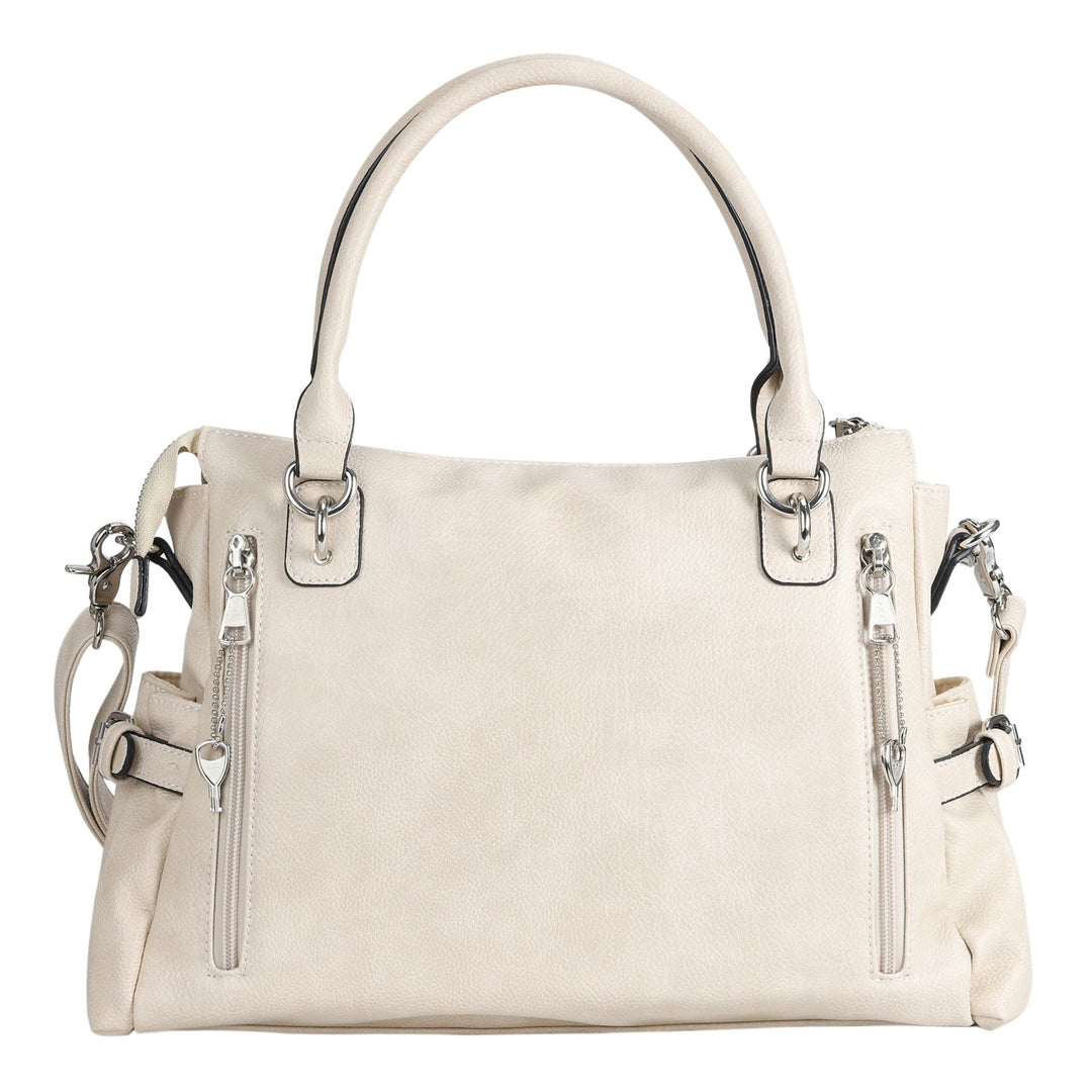Concealed Carry Jessica Satchel by Lady Conceal — Women's Vegan Leather CCW Purse with Hidden Gun Compartment & YKK Locking Zipper