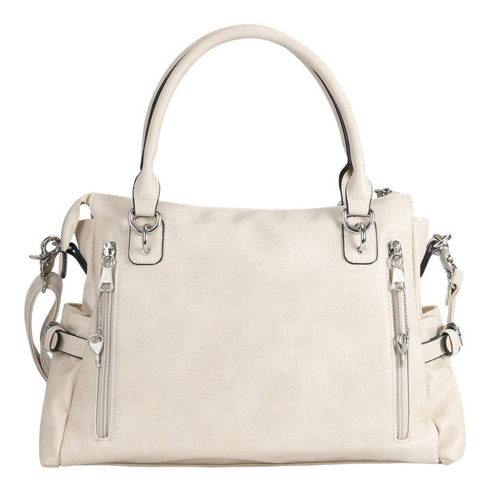Concealed Carry Jessica Satchel by Lady Conceal — Women's Vegan Leather CCW Purse with Hidden Gun Compartment & YKK Locking Zipper