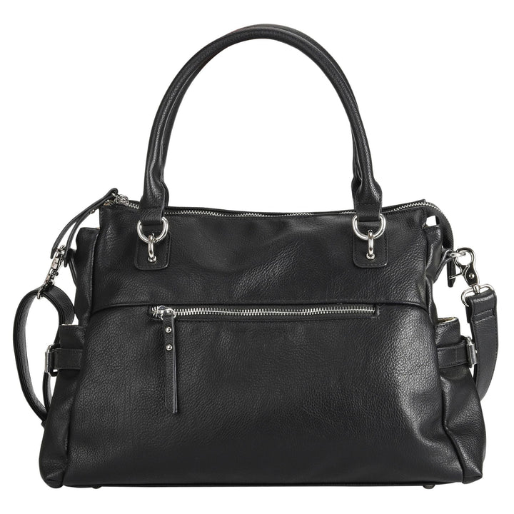 Concealed Carry Jessica Satchel by Lady Conceal — Women's Vegan Leather CCW Purse with Hidden Gun Compartment & YKK Locking Zipper