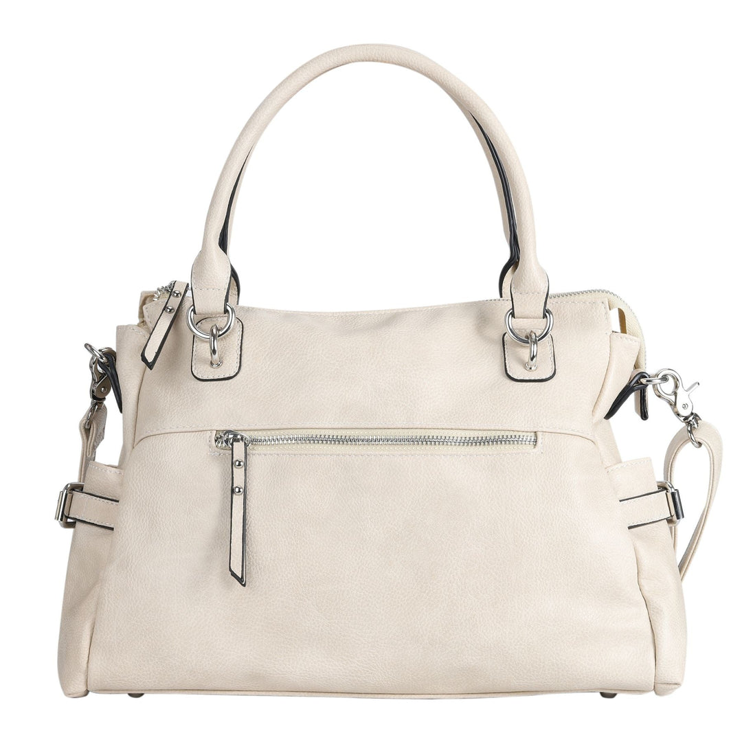 Concealed Carry Jessica Satchel by Lady Conceal — Women's Vegan Leather CCW Purse with Hidden Gun Compartment & YKK Locking Zipper
