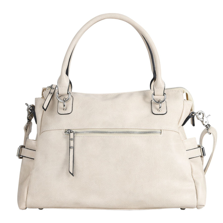 Concealed Carry Jessica Satchel by Lady Conceal — Women's Vegan Leather CCW Purse with Hidden Gun Compartment & YKK Locking Zipper