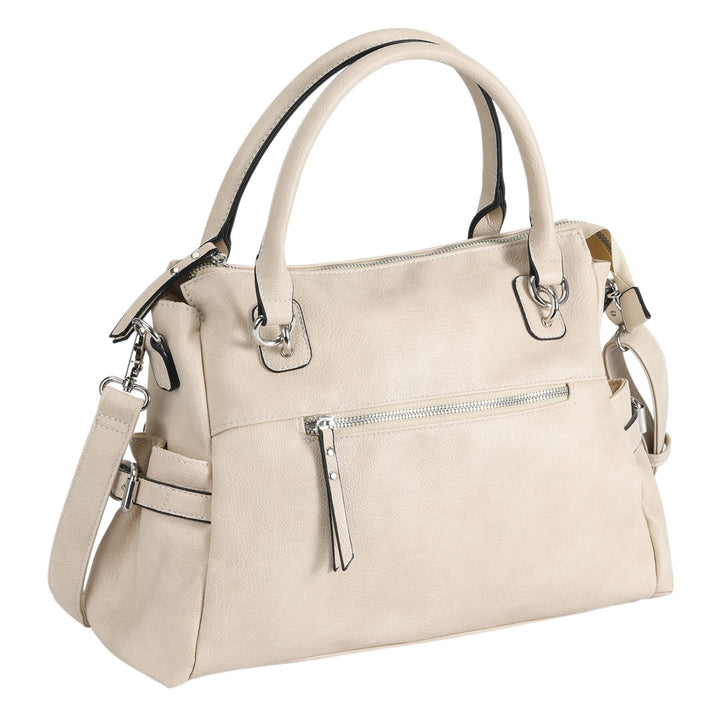 Concealed Carry Jessica Satchel by Lady Conceal — Women's Vegan Leather CCW Purse with Hidden Gun Compartment & YKK Locking Zipper