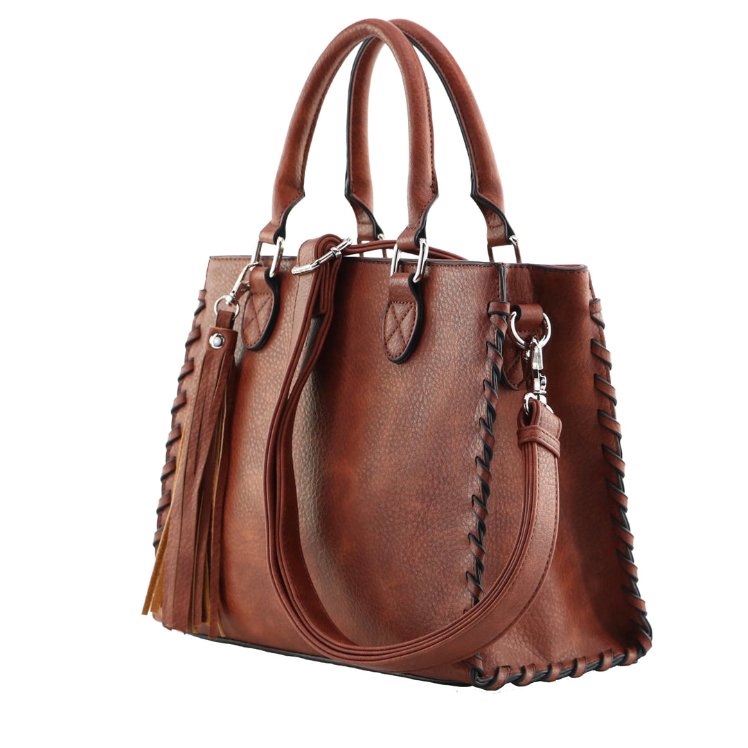 Concealed Carry Crossbody Ann Satchel for Women — Leather CCW Satchel with YKK Zipper and Adjustable Strap