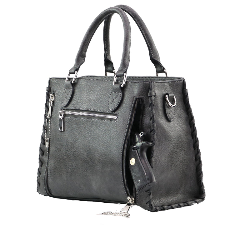 Concealed Carry Crossbody Ann Satchel for Women — Leather CCW Satchel with YKK Zipper and Adjustable Strap