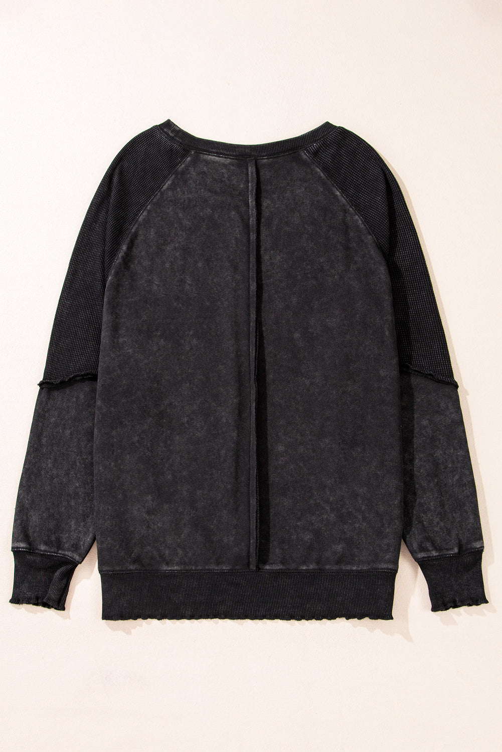 Jolie Waffle Exposed Seam Raglan Sweatshirt