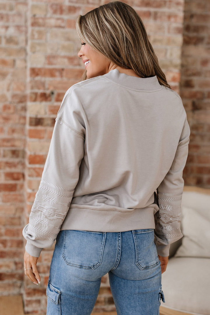 Kaylee aztec Embroidered Western Sweatshirt
