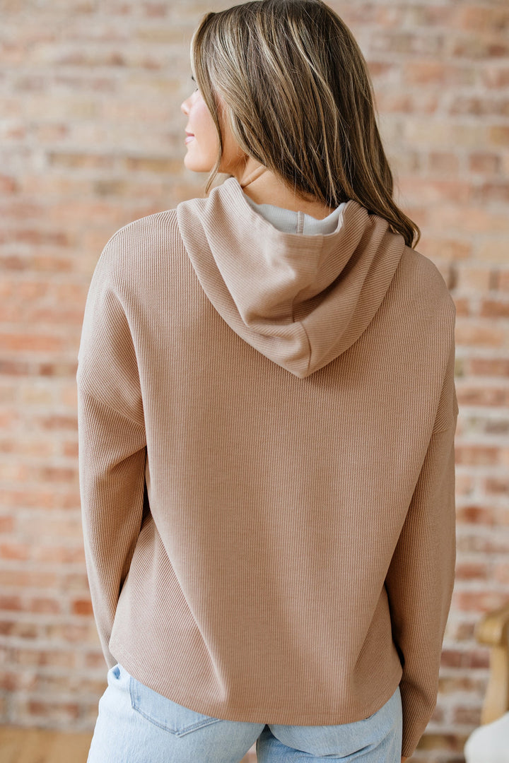 Elodie Textured Drawstring Baggy Hoodie